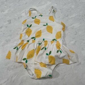 Hanna Andersson White and Yellow Baby Swimsuit
